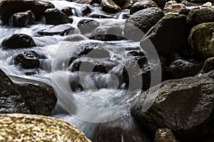 The Art of Nature: Slow Shutter Speed Shots of Water Flowing Among the Rocks