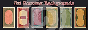 Art Nouveau Background Retro Set