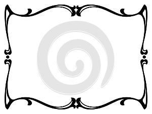 Art nouveau black ornamental decorative frame