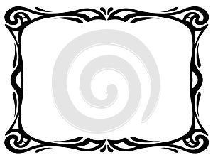 Art nouveau black ornamental decorative frame