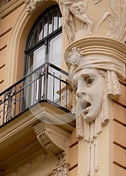 Art Nouveau Building Facade Detail