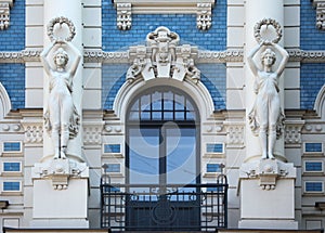 Art Nouveau building in Riga. photo