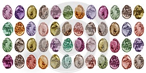 Art Nouveau decorative unusual colorful Easter eggs background.