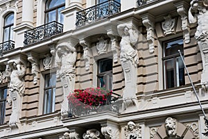 Art Nouveau District Jugendstil in Riga photo