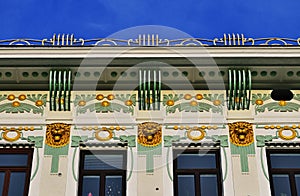 Art nouveau facade in Vienna, Austria