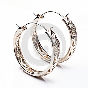 Art Nouveau Floral Hoop Earrings In Erudite Contemporary Gothic Style