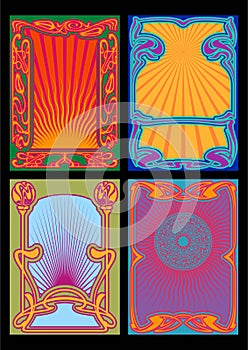 Art Nouveau Frames Psychedelic Art Colors