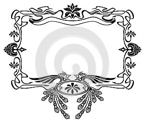 Art nouveau picture frame with birds