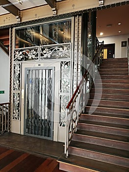 Art Nouveau Style Europe Belgium Brussels Musical Instruments Museum Vintage Antique Elevator Escalator Lift