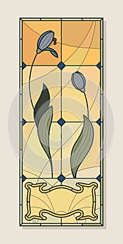 Art Nouveau Style Floral Mosaic