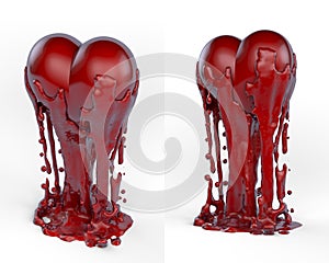 Art object, totem, trophy glossy, red heart
