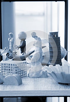 Art objects prototype models printed 3D printer from polyamide powder