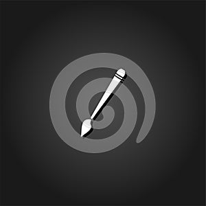 Art paint brush icon flat