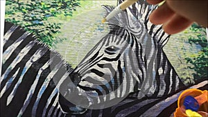 Art painting Acrylic color Thailand zebra
