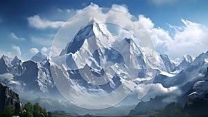 Art painting Himalayan mountain. AI Generated