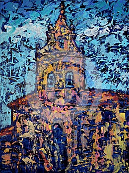 Art painting of the Monastery of the Incarnation in Avila Spain