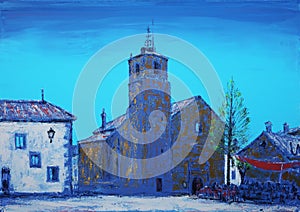 Art painting of the Sobradillo Church