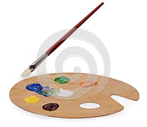 Art palette and brush