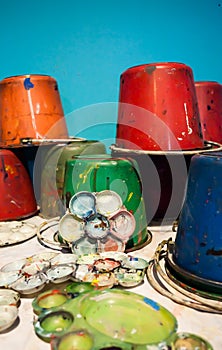 Art palettes and Paint buckets