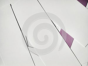 Texture of white and colored paper stripes