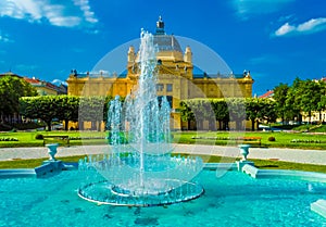 Art pavilion and fountain in Zagreb