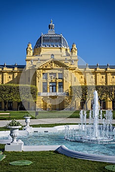 Art Pavilion and fountain, Zagreb