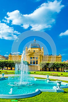 Art pavilion and fountain in Zagreb