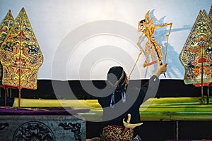 art performances of Wayang kulit or puppet traditional art from Java