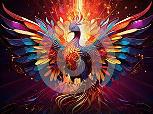 art phoenix, Hot phonic bird art, photo
