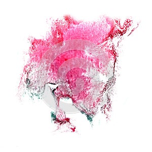 Art Pink, green watercolor ink paint blob watercolour splash col