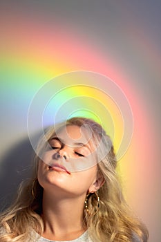 Art portrait spiritual recreation woman rainbow