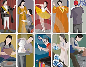 Art Professions Diversity Vector Illustrations Series