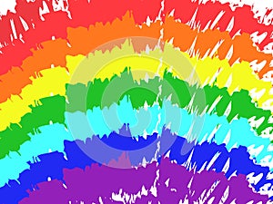 Art rainbow color brush stroke paint draw background