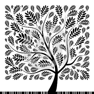 Art rowan tree beautiful for your design photo