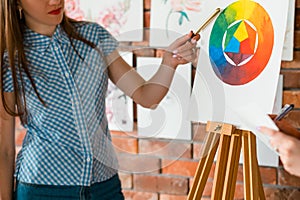 Art school class painting learn draw color wheel