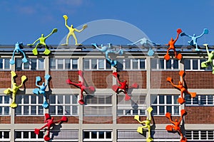 Art sculptures on building photo