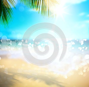 Art sea summer vacation; tropical beach background