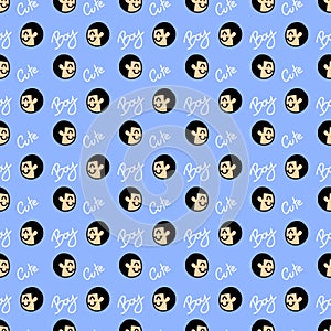 Seamless pattern of cute boy cartoon