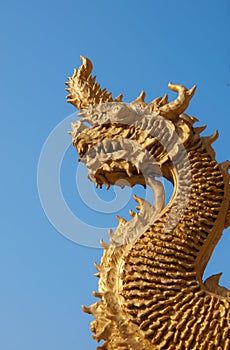 The art of serpent at the temple at Thailand.