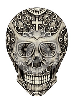 Art skull day of the dead.