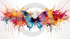 Art spring background butterfly design background beauty watercolor summer illustration nature colorful