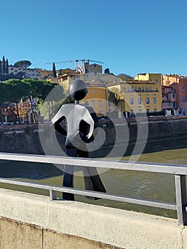 Art statue in Florence Italy on bridge