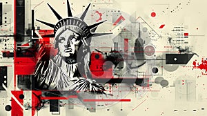art of the Statue of Liberty. Generative AI