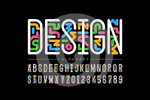 Art style linear font design