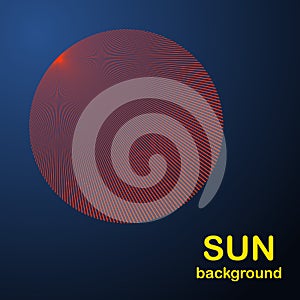 Art sun background. tattoo template or logo with lines