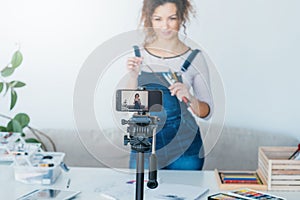 Art supplies promotion blogger record video