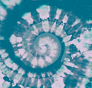 Art Swirl Background. Aqua Abstract Tye Dye Circle.