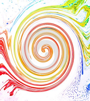 Art swirl rainbow splash color paint abstract background.