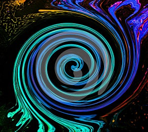 Art swirl rainbow splash color paint abstract background.