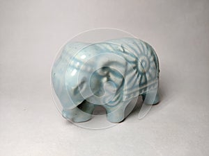 A small cute elephant idol on a table